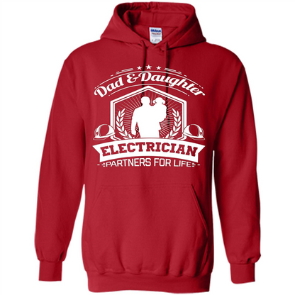 Dad And Daughter Electrician Partners For Life T-shirt Red