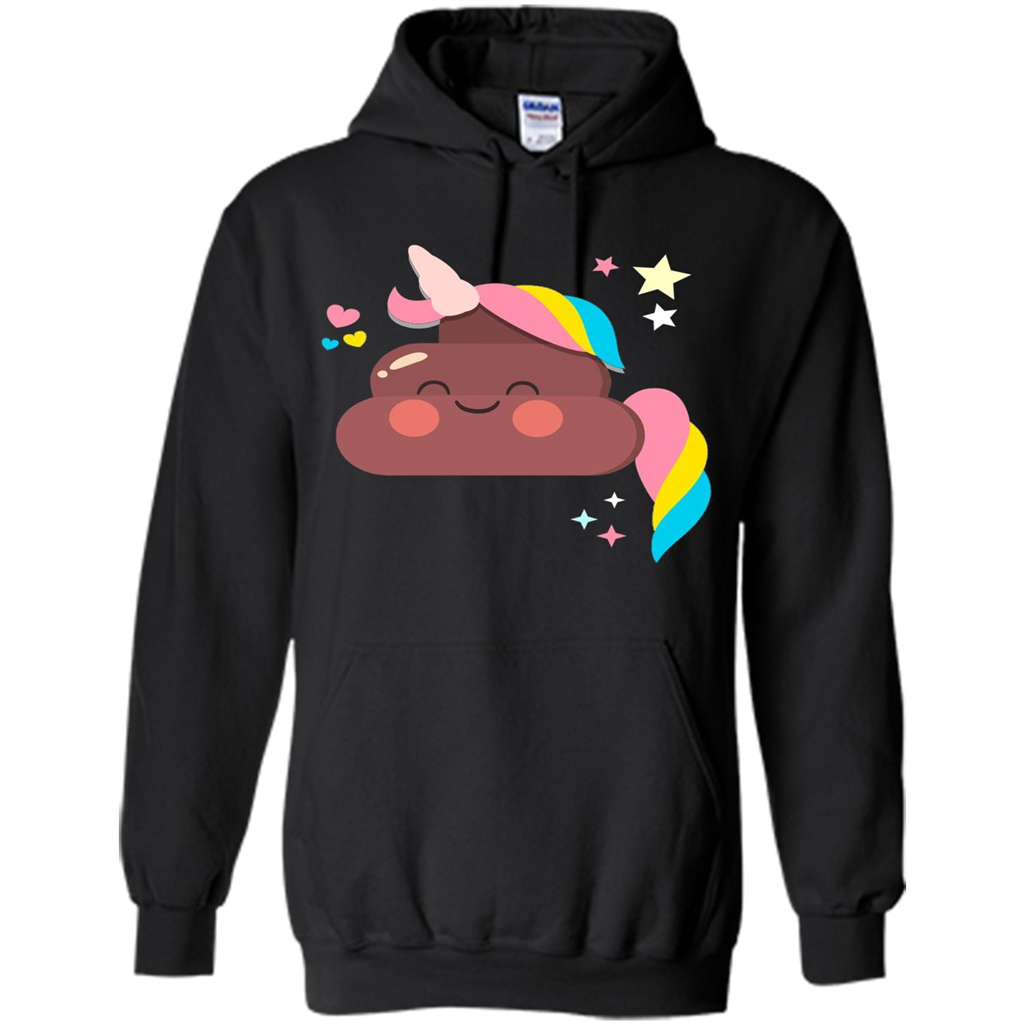 Emoji Happy Unicorn Poop Funny T-shirt Black