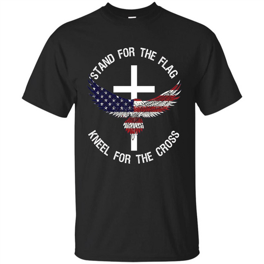 Stand For The Flag Kneel For The Cross T-shirt Black
