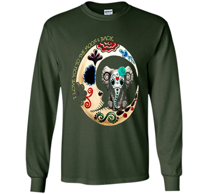 Elephant I Love You To The Moon Back T-shirt Forest Green