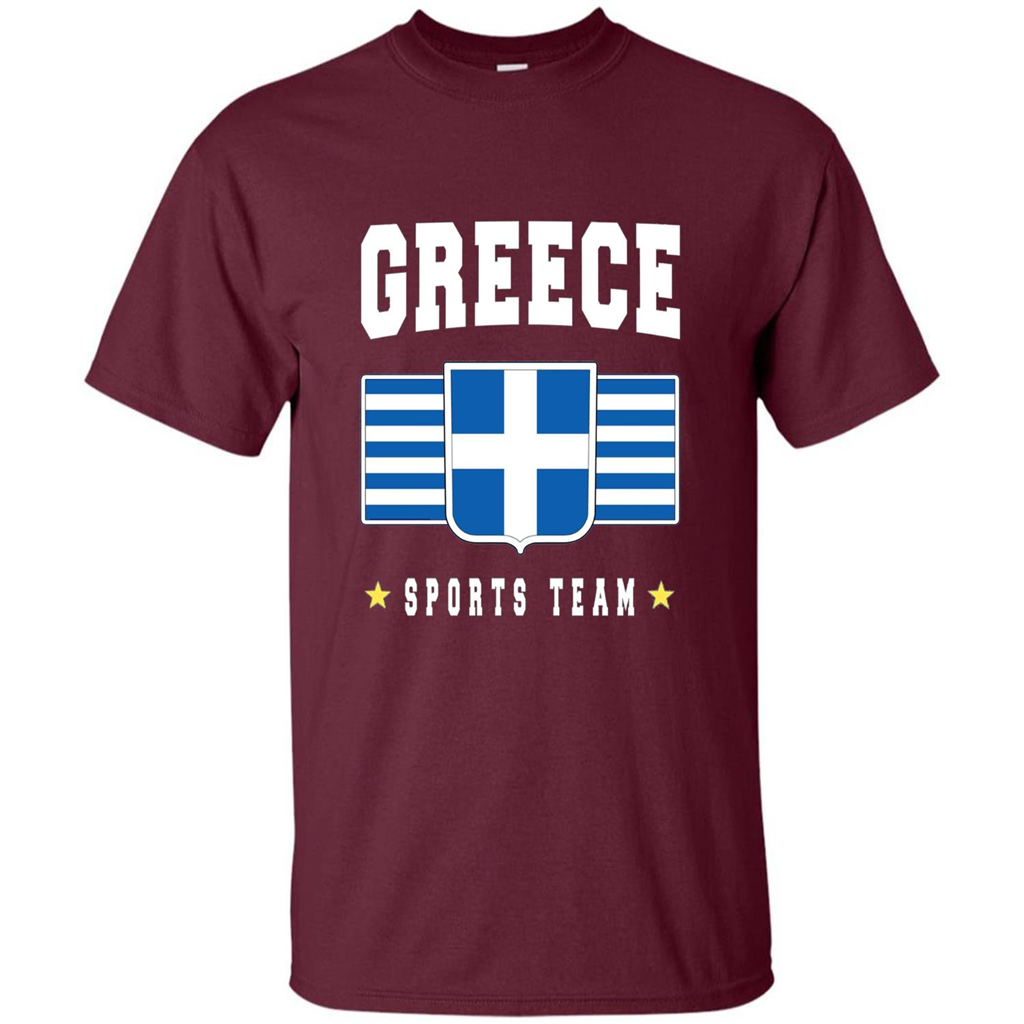 GREECE T-shirt Greek Flag T-shirt Sports Team Maroon
