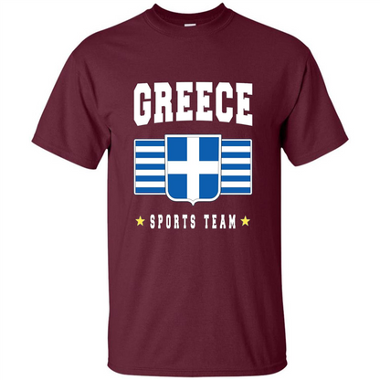 GREECE T-shirt Greek Flag T-shirt Sports Team Maroon