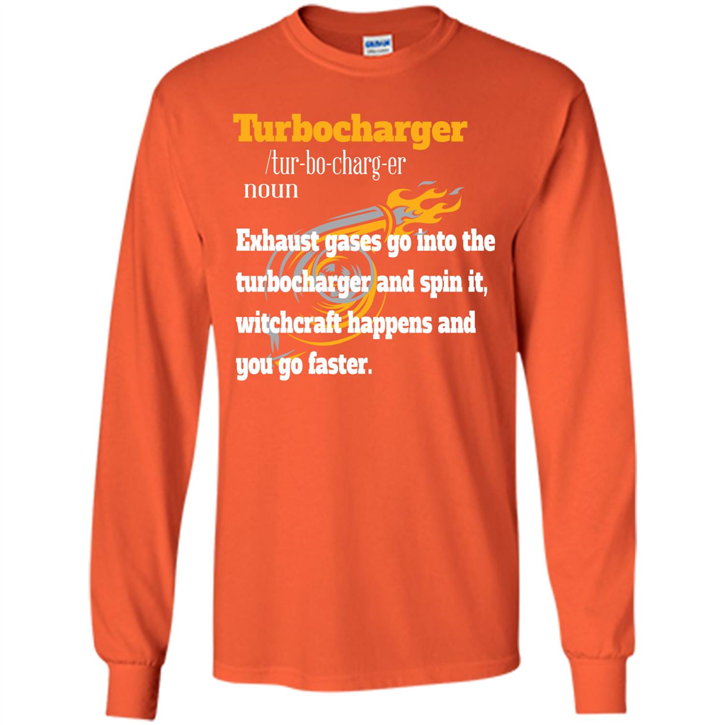 Car Lover T-shirt Turbocharger Exhaust Gases Go Into The Turbocharger Orange