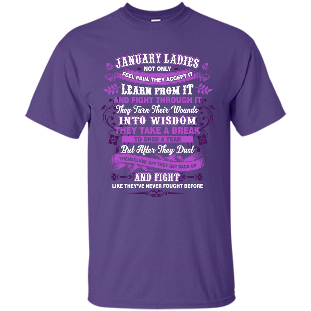 January Ladies T-shirt January Lady Facts Purple