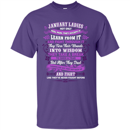 January Ladies T-shirt January Lady Facts Purple