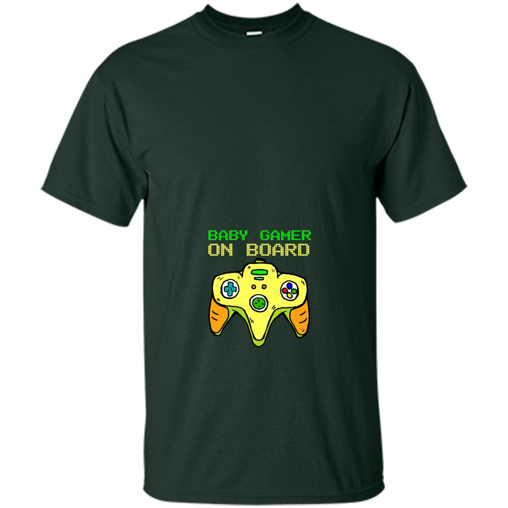 Pregnancy & Birth T-shirt Baby Gamer On Board Forest Green