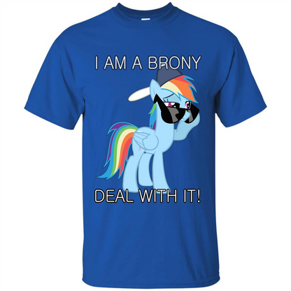 I Am A Brony Deal With It Rainbow Dash Brony T-shirt Royal