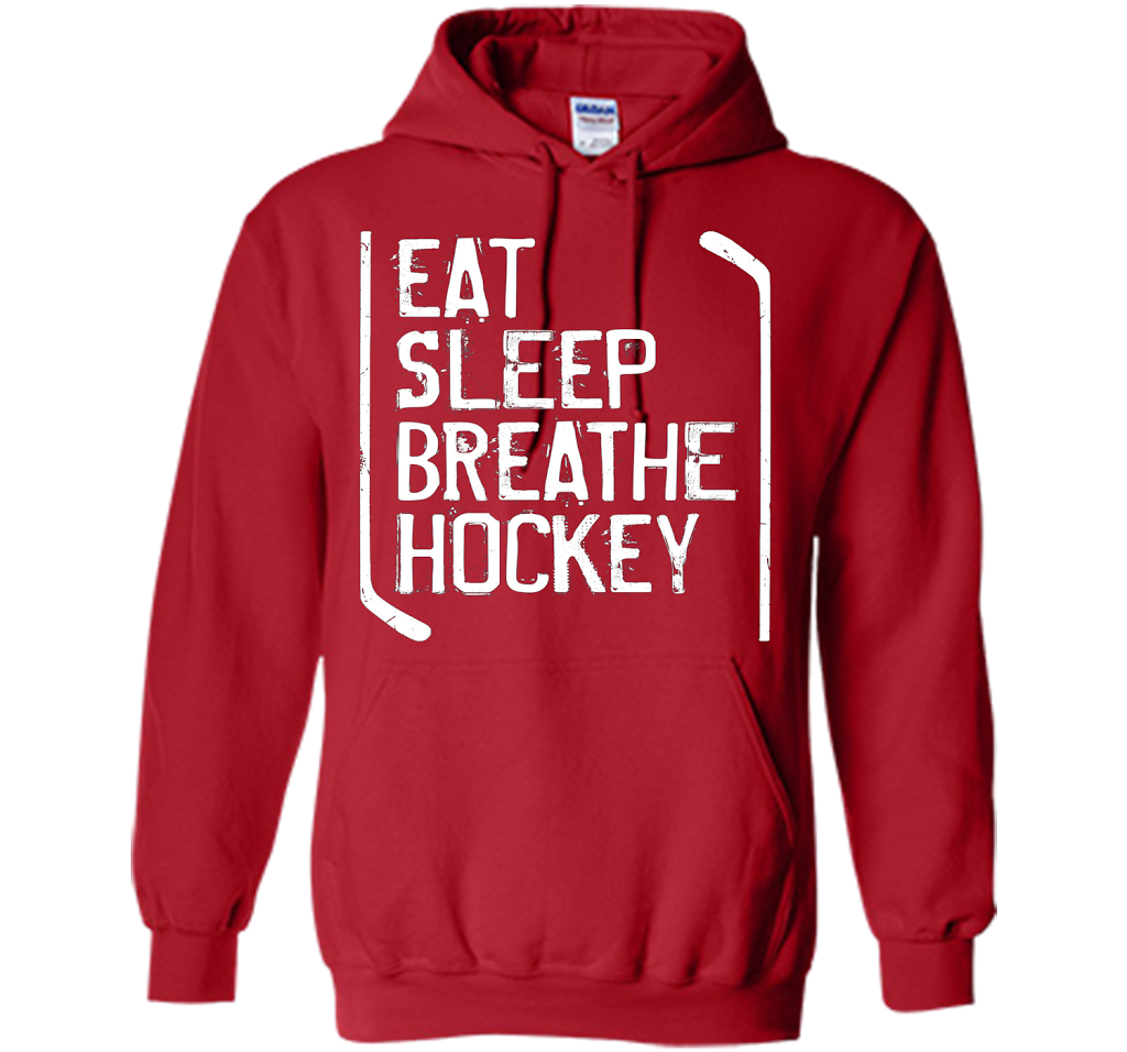 Hockey T-shirt Eat Sleep Breathe Hockey Red