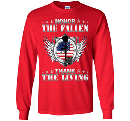 Honor The Fallen Thank The Living T-Shirt Memorial's Day t-shirt Red