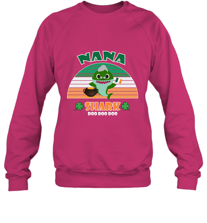 Irish Nana Shark Saint Patricks Day Family Shirt Sweatshirt Heliconia