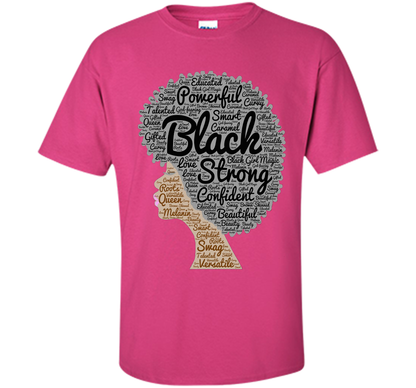 Afro Word Art Natural Hair T-Shirt for Black Women shirt Heliconia
