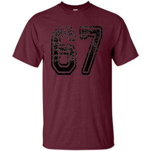 Number 67 T-shirt - Grungy Sports Team T-shirt