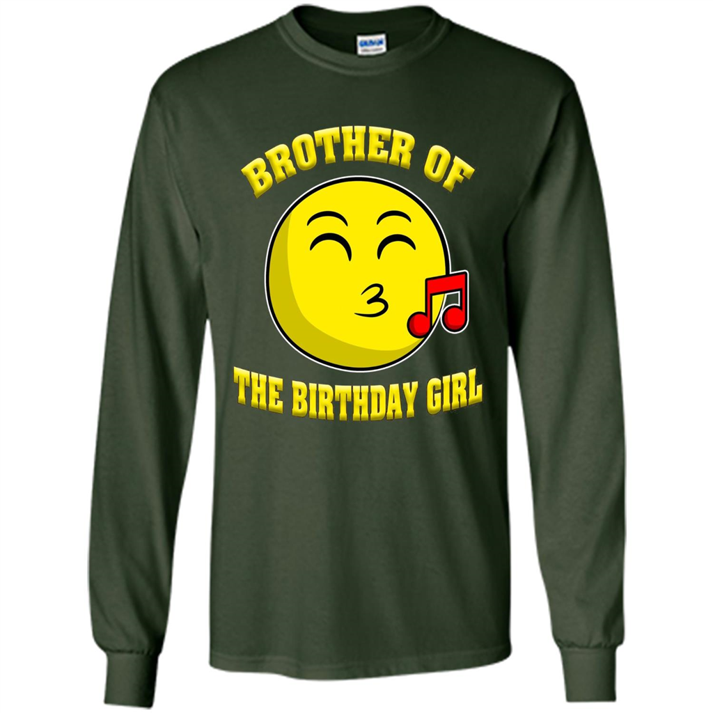 Brother Of The Birthday Girl Emoji T-shirt Forest Green