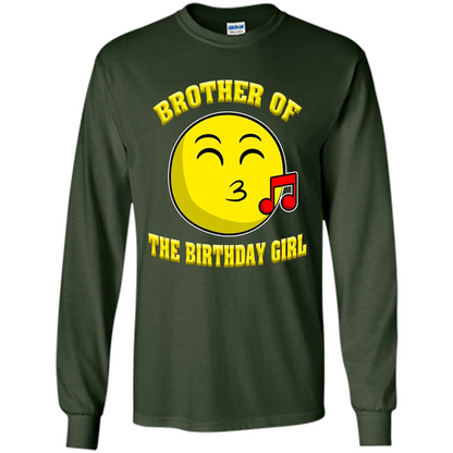 Brother Of The Birthday Girl Emoji T-shirt Forest Green