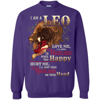 Im A Leo Love Me Ill Move Mountains To Make You Happy T-shirt Orange