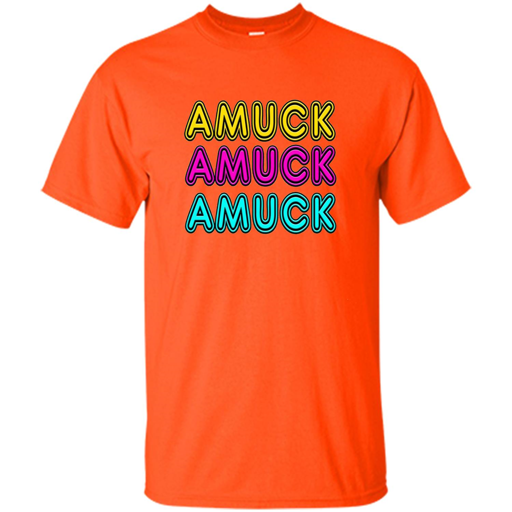 Retro Neon Sign Witches Run Amuck On Halloween T-Shirt Orange