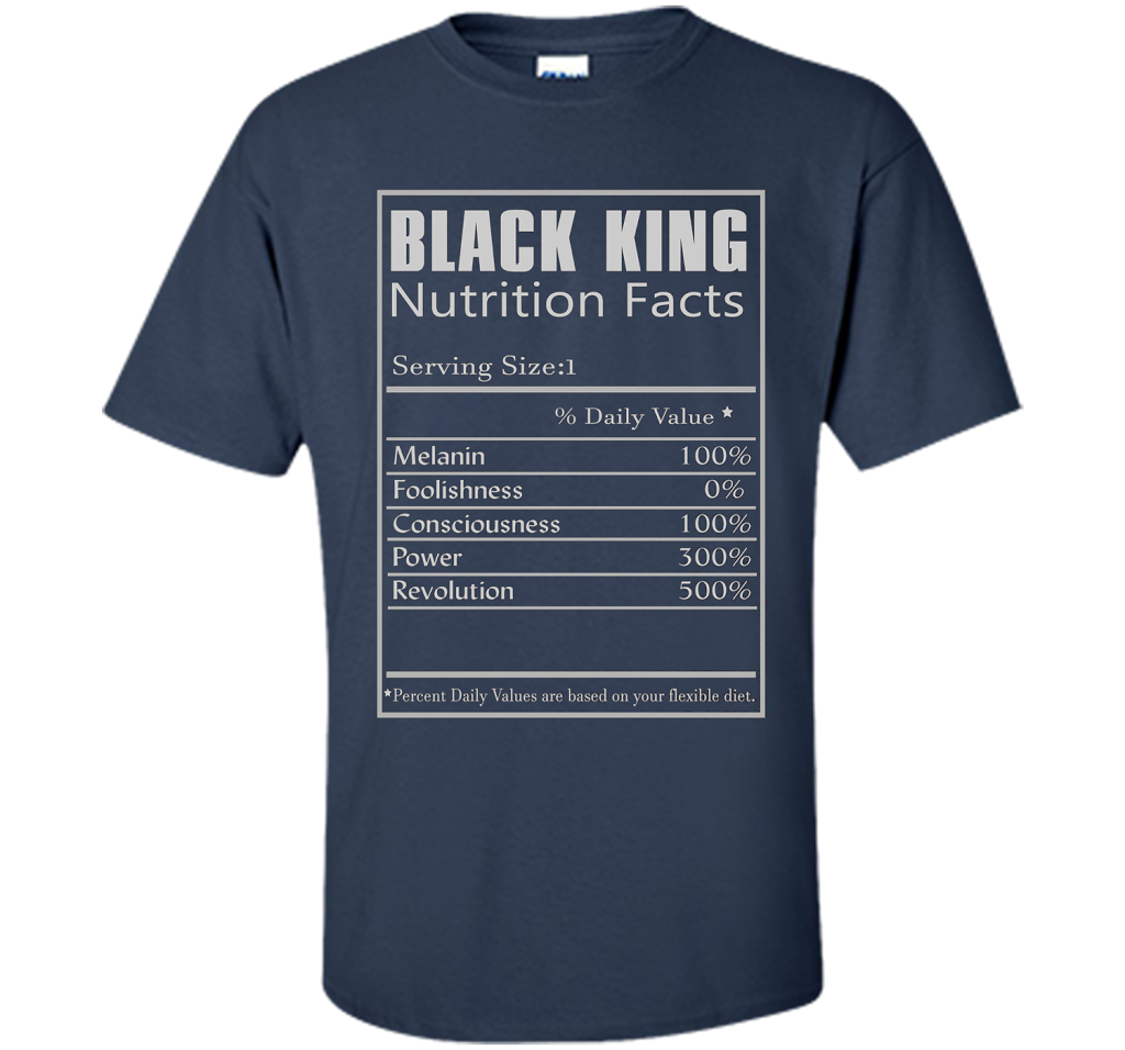 Black King Nutrition Facts T-shirt Navy