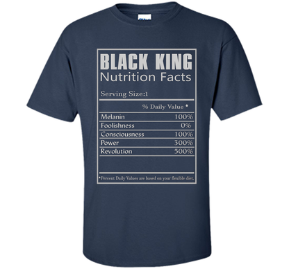 Black King Nutrition Facts T-shirt Navy