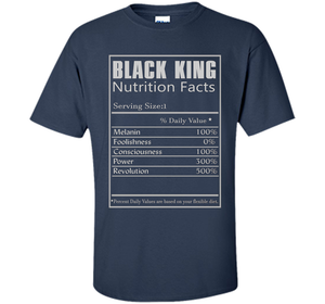 Black King Nutrition Facts T-shirt