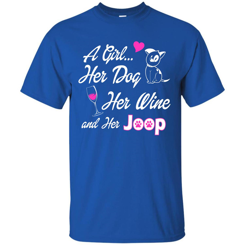Dog T-shirt A Girl Her Dog Her Wine And Her Joop T-shirt Royal