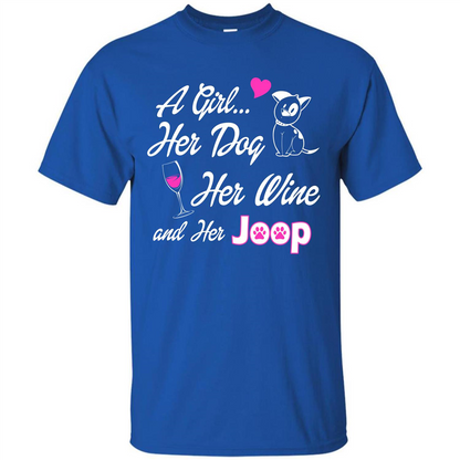 Dog T-shirt A Girl Her Dog Her Wine And Her Joop T-shirt Royal