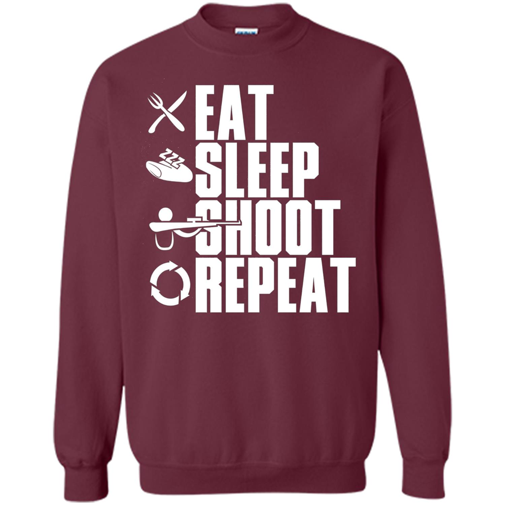 Eat Sleep Shoot Repeat T-shirt Maroon