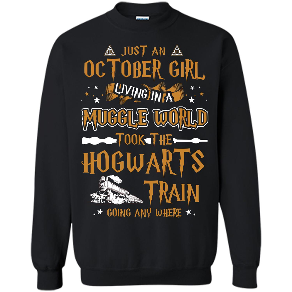 Harry Potter T-shirt Just An October Girl Living In A Muggle World Orange