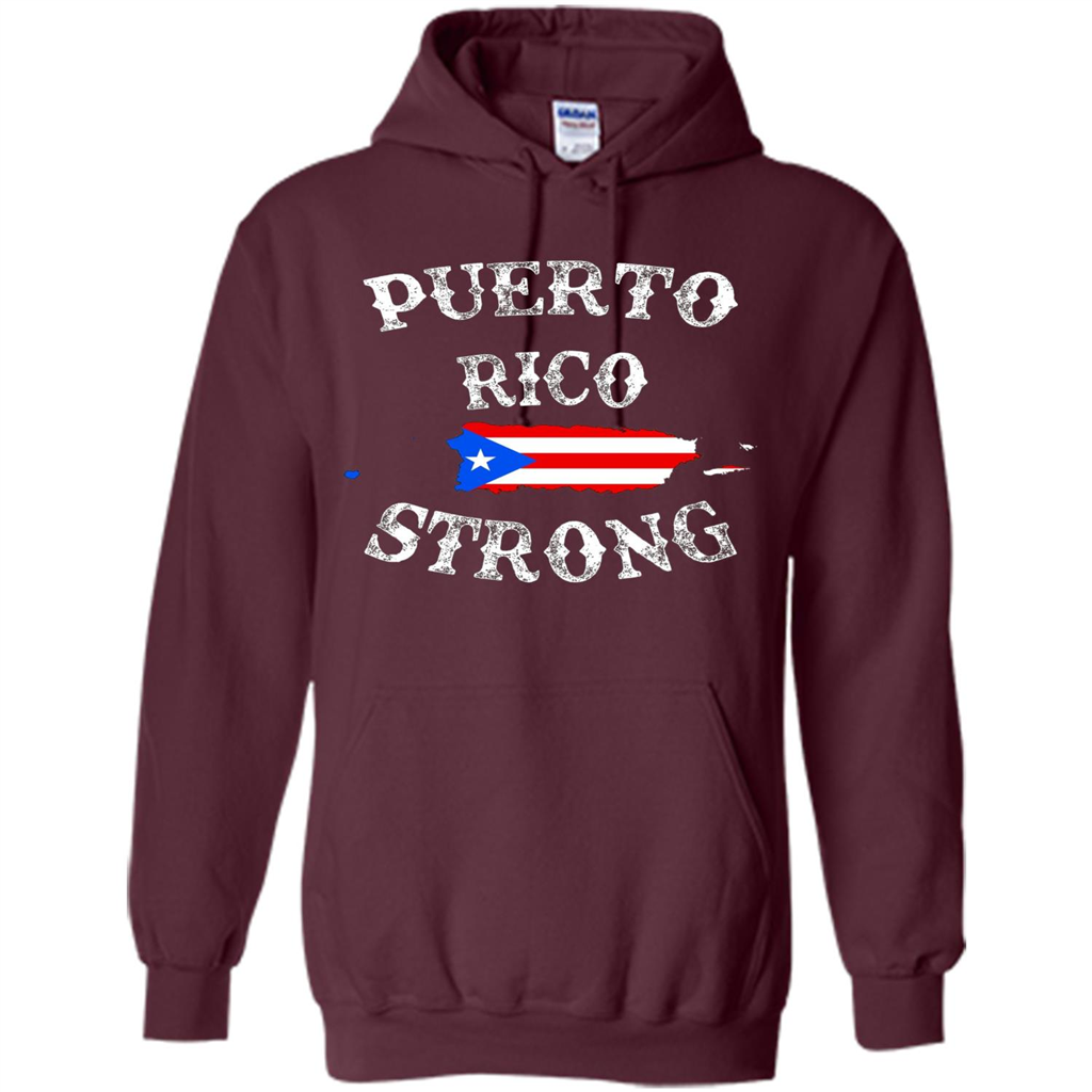 Love Puerto Rico - Puerto Rico Strong Flag T-shirt Maroon