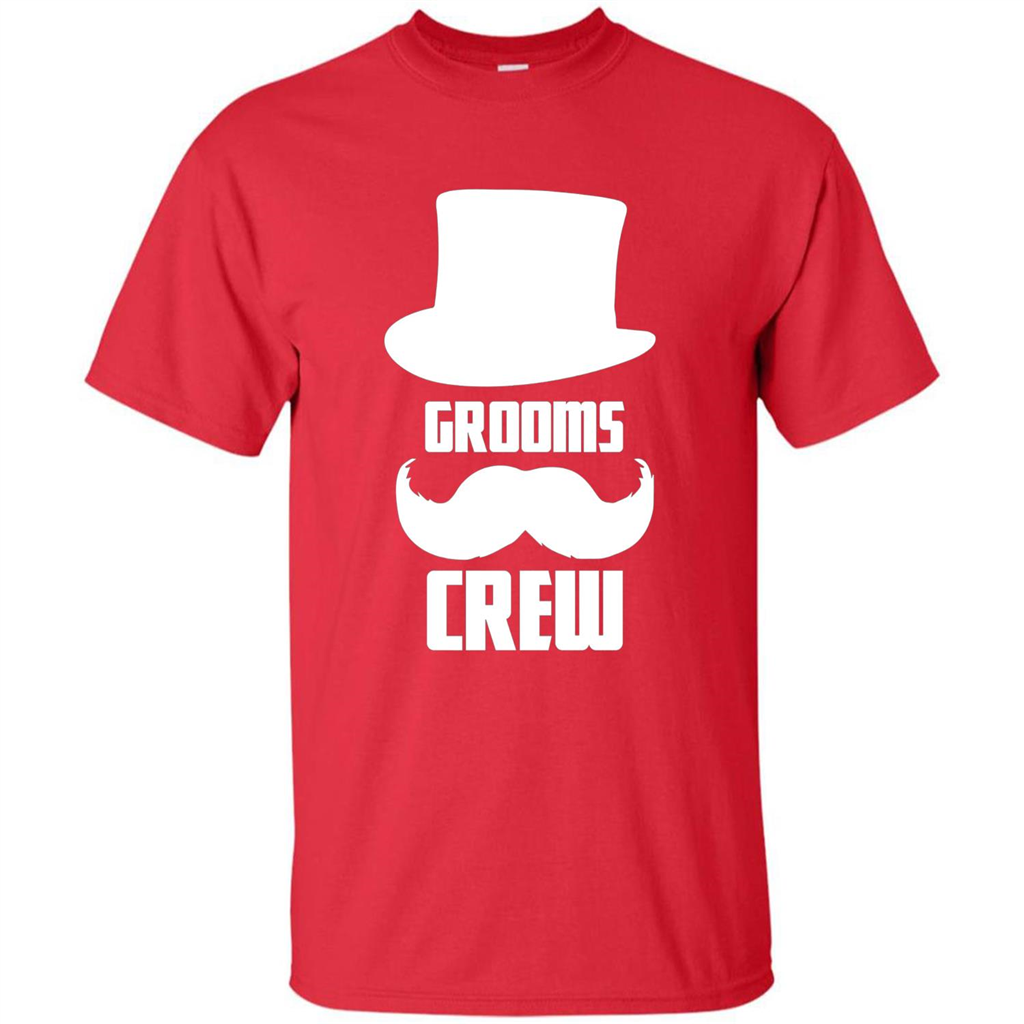 Grooms Crew T-shirt Funny Bachelor and Groom Party T-Shirt Red
