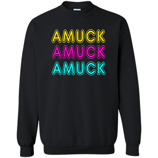Retro Neon Sign Witches Run Amuck On Halloween T-Shirt Black