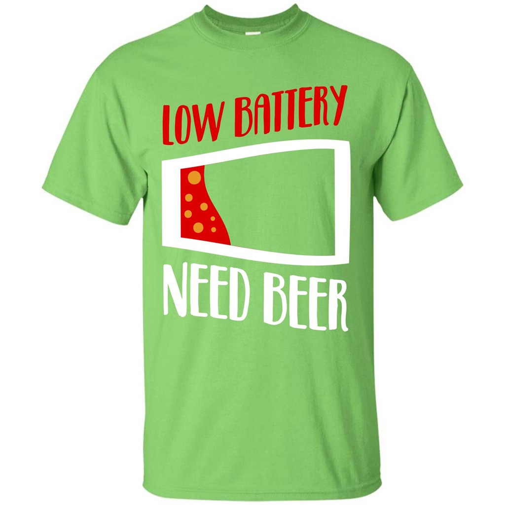 Beer T-shirt Low Battery Need Beer T-shirt Lime