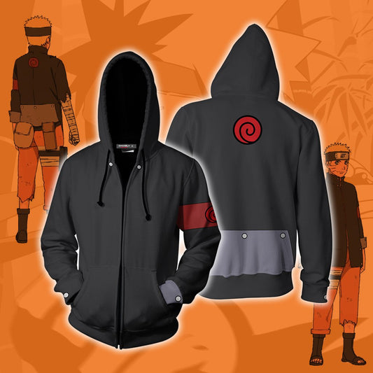 The Last Movie Naruto Cosplay Zip Up Hoodie Jacket 4XL