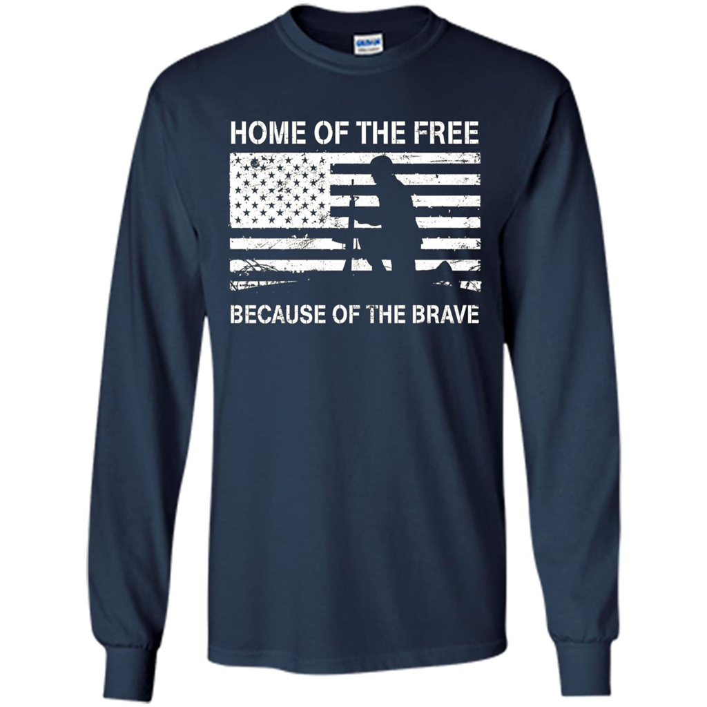 Military T-shirt Home Of The Free Because Of The Brave Navy