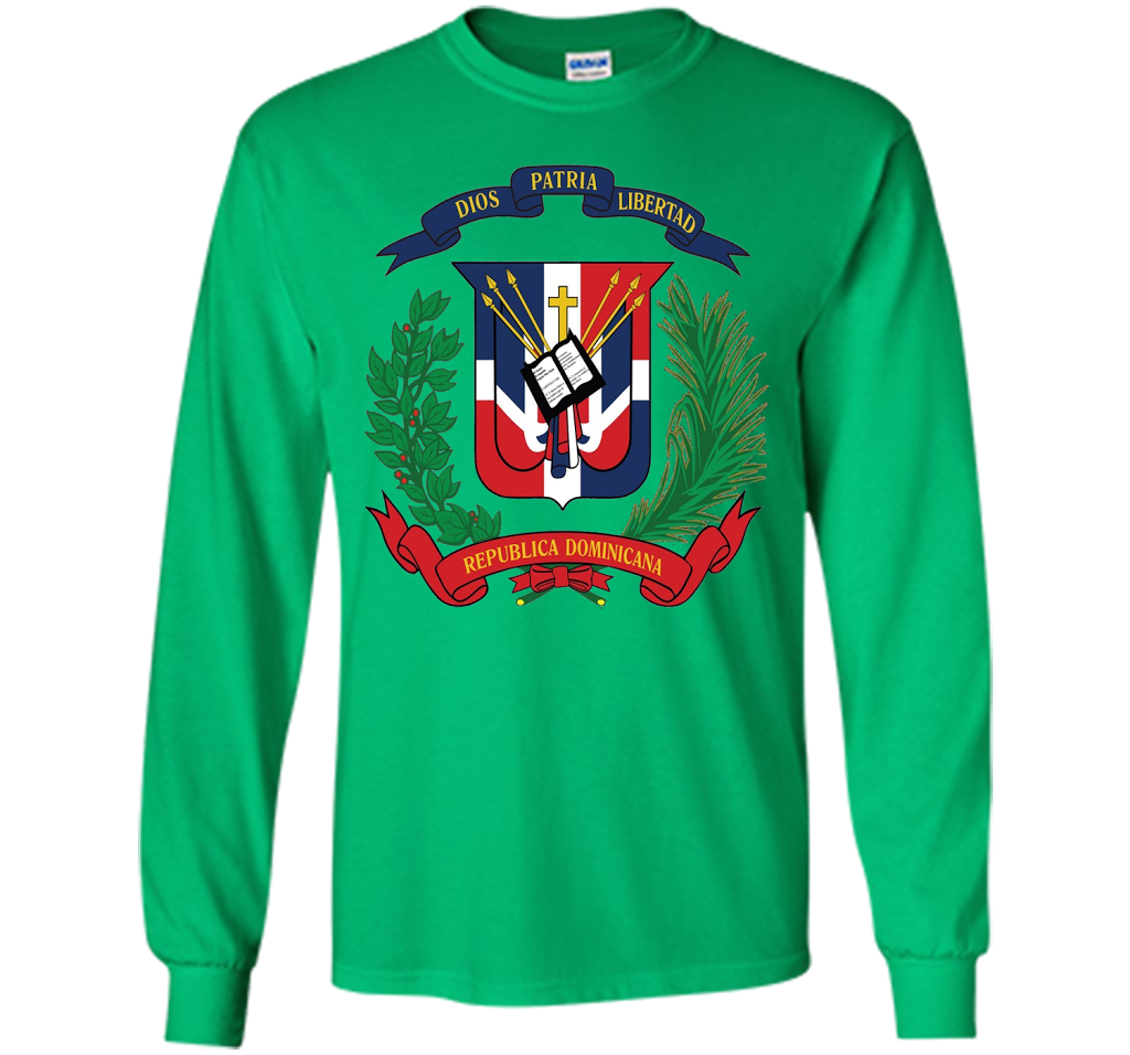 Dominican Republic Coat Of Arms T Shirt National Emblem cool shirt Irish Green