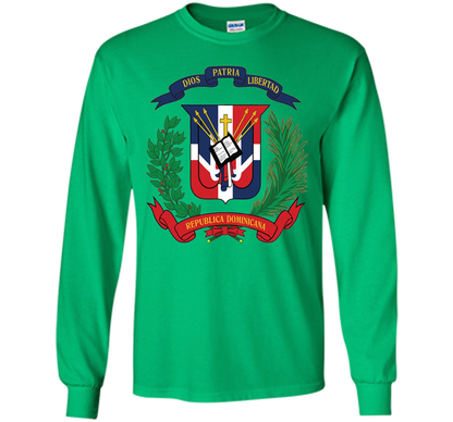 Dominican Republic Coat Of Arms T Shirt National Emblem cool shirt Irish Green