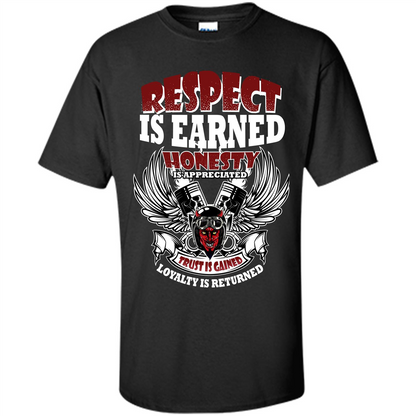 Motor T-shirt Trust Is Gained Loyalty Is Returned Black