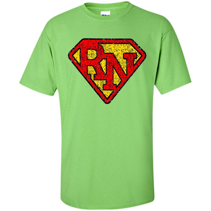 Vintage Super Nurse RN Distressed T-shirt Lime