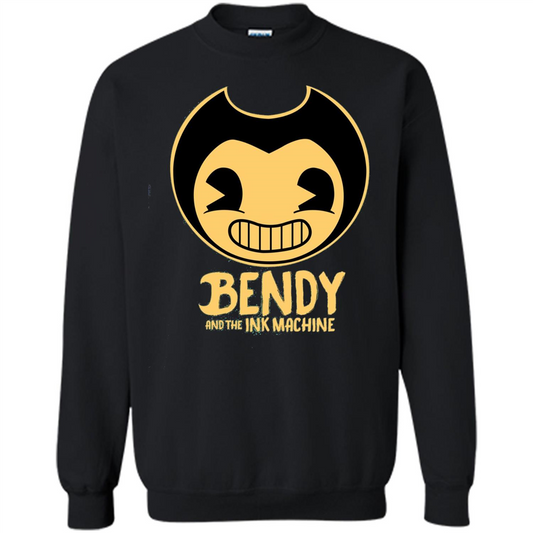 Cartoon Internet Game T-shirt Bendy And The Ink Machine Black