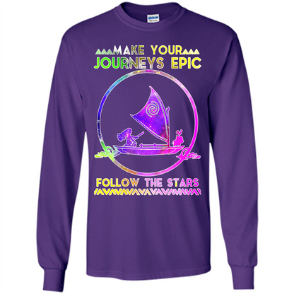 Movie T-shirt Make Your Journeys Epic Follow The Stars Purple
