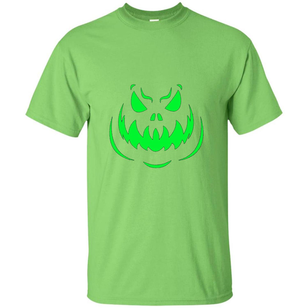 Scary Face Halloween T-shirt Lime