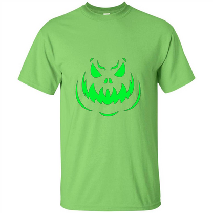 Scary Face Halloween T-shirt Lime