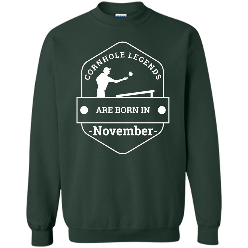 Cornhole Legends Are Born In November T-shirt Forest Green