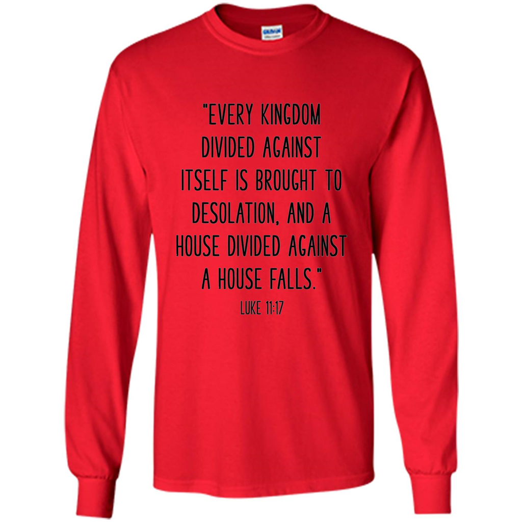 Bible Verse T-Shirt Every Kingdom Divided Against Itself Red