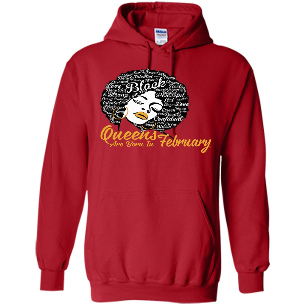 Queen Are Born In February T-shirt Red