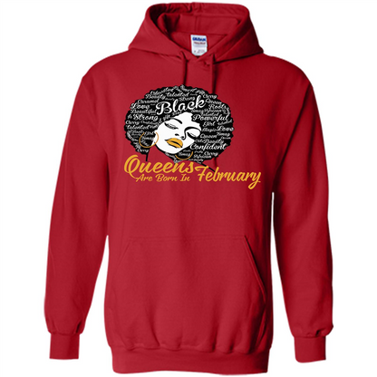 Queen Are Born In February T-shirt Red