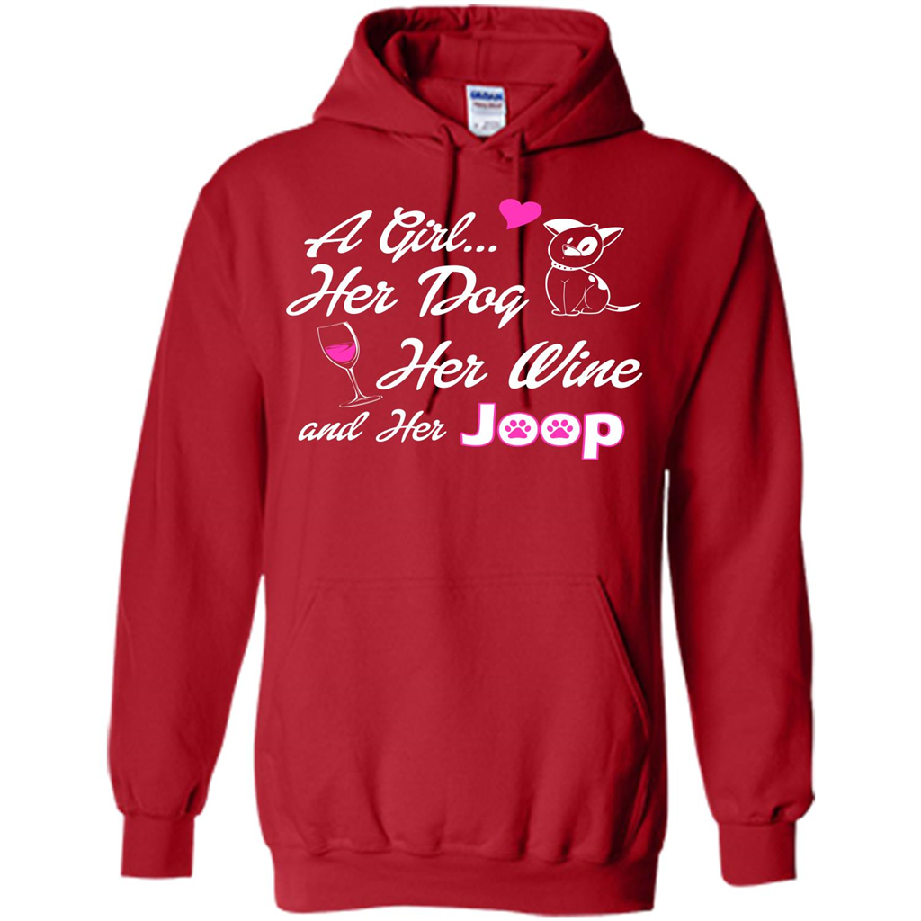 Dog T-shirt A Girl Her Dog Her Wine And Her Joop T-shirt Red