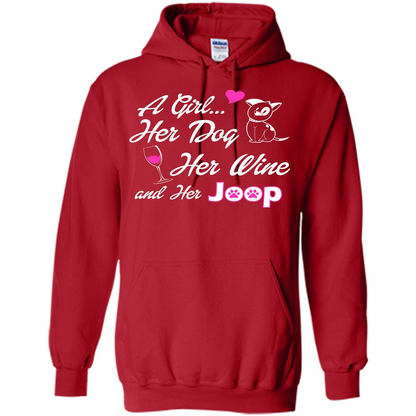Dog T-shirt A Girl Her Dog Her Wine And Her Joop T-shirt Red