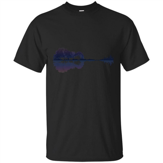 Nature Guitar T-shirt Guitar Lover T-shirt Black