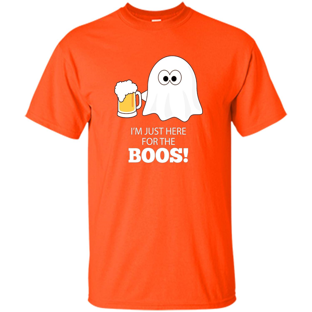 Halloween Drinking T-shirt I'm Just Here For The Boos Orange
