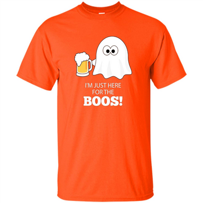 Halloween Drinking T-shirt I'm Just Here For The Boos Orange